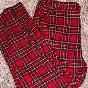 Hot topic highwasted red and yellow plaid elastic waste pants